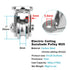8 Pack Pulley Block Carbon Steel Pulley Roller Duplex Bearing Silent Detachable, Heavy Duty 176 lb, Wheel Diameter 1'' for Material Handling and Moving