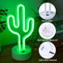 Summer, Green Cactus Neon Lights with Holder Base, Cactus Neon Signs for Bedroom, Tabletop, Bar, Birthday, Christmas