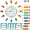 Yeaqee 31 Pcs Telling Time Bulletin Board, Analog Clock Practice with Dry Erase Pens for Home, Classroom