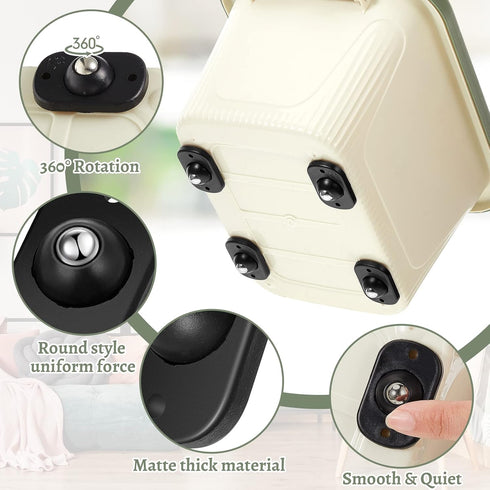 Honoson 16 Pcs Self Adhesive Caster Wheels, Appliance Rollers for Kitchen, 360° Swivel Mini Small Kitchen