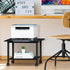 Lerliuo 2-Tier Under Desk Printer Stand, Industrial Mobile Printer Table with Storage Shelf and Steel Frame, Rolling