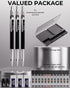 Nicpro 2mm Metal Mechanical Pencil Set with Case, 3PCS Lead Pencil Holder 2.0 mm with 144PCS Lead Refills (4H 2H HB 2B 4B 6B Color), Eraser, Sharpener for Drafting Writing Drawing Sketching by Nicpro