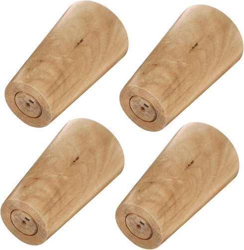 4Pcs Set IMIKEYA Solid Hardwood Cabinet Bun Feet Replacement Legs Bearing Weight for Sofa, Table, TV Stand, and Coffee