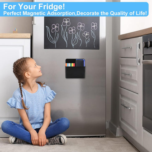 KITANIS Holder,2 Pack Magnetic Pen Magnetic Dry Erase Marker Holder with Generous Compartments,Strong Magnet Storage