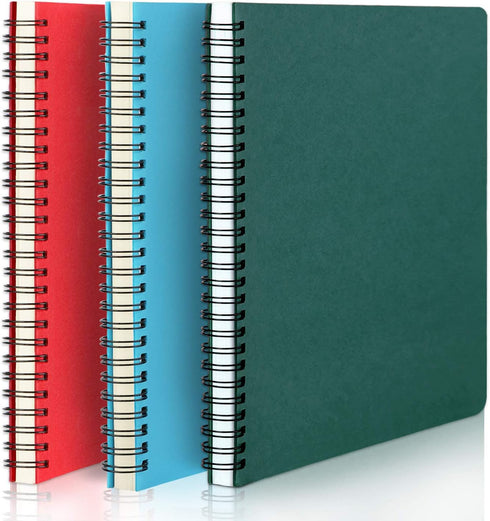 EUSOAR Spiral Lined Notebook, A5 3packs 5.5"X8.3" 120 Pages Lined Travel Notebooks Journal, Memo Notepad Sketchbook for