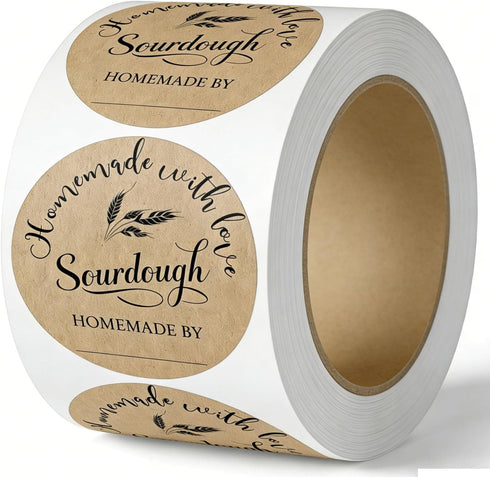 Hodmopli 500 Pcs Sourdough Bag Stickers 2 inch Sourdough Bag Stickers Sourdough Bread