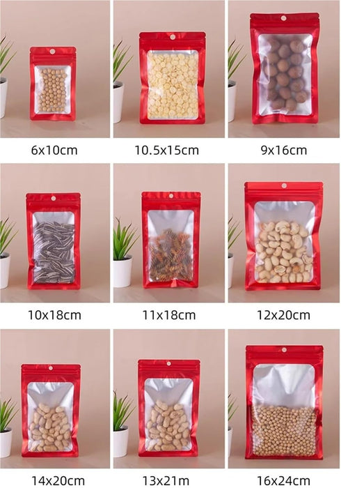 IRTGFHJE 100PCS Packaging Pouches(White,14x20cm) Flat Lock Bags Flat Matte Aluminum Foil Ziplock Bag DIY Matcha Cocoa