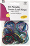 Charles Leonard Loose Leaf Rings, 1" Diameter, 50 per pack, Metallic Assorted Colors (85000)
