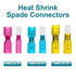 100 PCS Spade Connectors, Heat Shrink Spade Terminals 16-14 AWG, Wire Connectors Female by MENTBERY