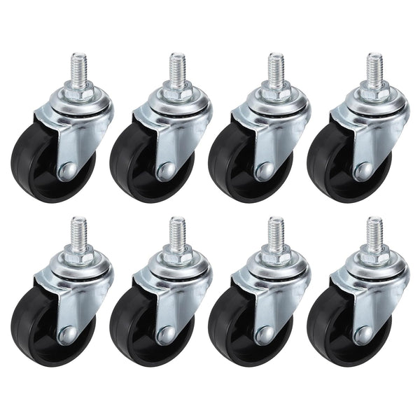 PATIKIL 1.5 Inch Threaded Swivel Casters, 8 Pack Wire Shelf Caster Wheels
