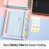 SUNEE Meeting Notebook with Sticky Tabs, 160 Pages A4 Size Project Planner for Note Taking and Office Organization