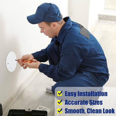 6 Pack 20 M3.5 5" 3.5" Shimeyao Ceiling Round Cover Plate Pcs Screws Junction Box Covers Holes Spaced White Round Blank