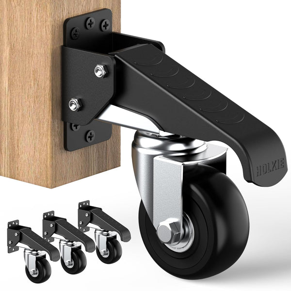 HOLKIE Retractable Heavy Duty Casters with Lifting Function, Maximum Load of 700 lbs for Workbenches