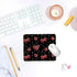 Cherry Print Black Mouse Pads,Funky Cherry Personalized Mouse Mat Design,Small Mouse pad for Desk Home Office Gaming Working,Home Decor Accessories Office Supplies,9.5x7.9 inches by QIYUHOY