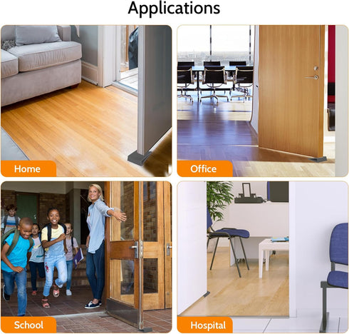 Original Patented Door Stoppers, Optish Non Slip Rubber Door Stop Wedge for Carpet, Hardwood, and Tile