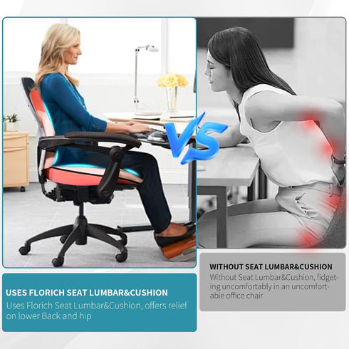 FLORICH Seat Cushion Lumbar Support Pillow for Office Chair, Car Lower Back Support, Ergonomic Desk Chair Pillow