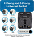 OREI USA to UK Travel Plug Adapter - Type G Compatible with UK, UAE, Hong Kong, Dubai - 2 in 1 UK Plug Adapter - 2 Pack