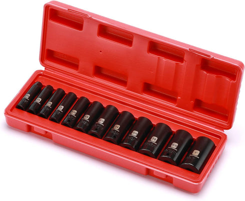 12 3/8-Inch Set, 5/16 1 inch, 6 12 3/8" MIXPOWER Pieces Drive Deep Impact Socket to CR-V, SAE, Point, Deep, Pieces Dr.