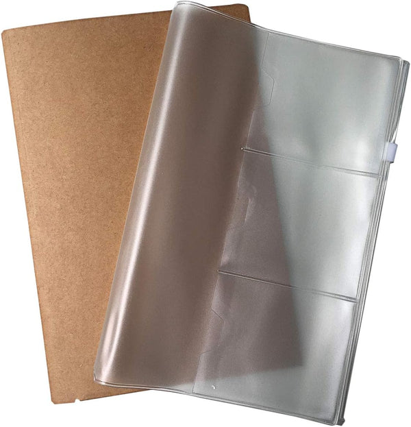 Wanderings 2-Pack Zipper Case and Kraft Card Sleeve Holder for A5 Travel Journals