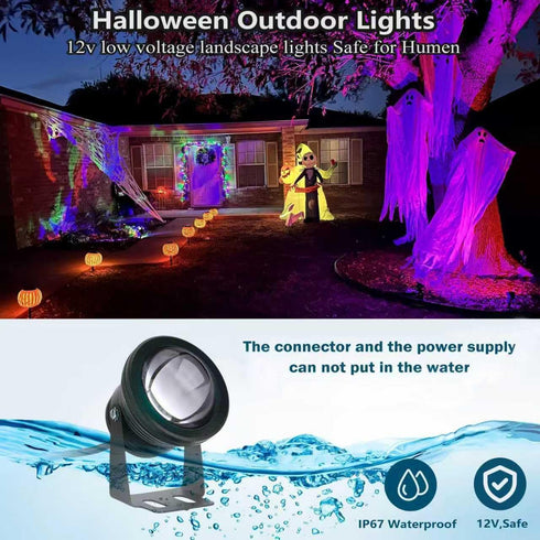 Lights,10w Control,Dimmable Outdoor Spot Lights Outdoor with US Plug and Remote Halloween Decor Christmas Lights