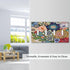 Boho Floral Bright 4 Gang Light Switch Cover: Quad Toggle Wall Plate Decorative Electrical Faceplate for Home