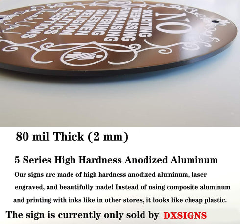 No Soliciting Sign for Home - No Trespassing Aluminum 5" X 4" Laser Engraving, Anodized Aluminum, Never Change Color