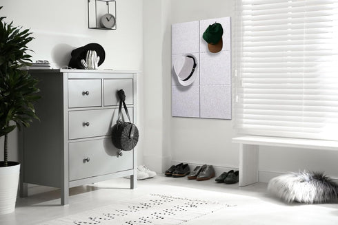 Large Felt Wall Tiles Bulletin Board, 6 Pack 11.81”x11.81”x0.47” with Safe Removable Adhesive Tabs for Home Office