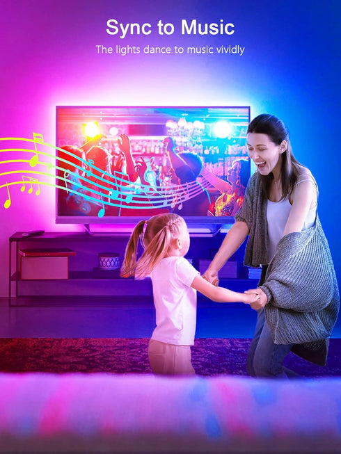16.4ft 45-75 Inch KANTUTOE LED Lights for TV, LED Lights for TVs, RGB TV Backlight Behind, Music Sync Bluetooth APP