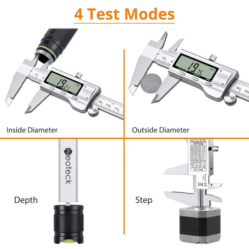Neoteck 8 inch Digital Caliper, Stainless Electronic Measuring Tool with Fraction/Inch/Millimeter Conversion
