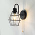 Pull Chain Wall Sconce Wire Cage Wall Light Fixtures with On Off