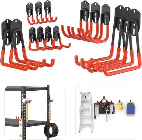 TORACK 15 PCS Garage Storage System Hooks, Shelving Hooks for Keyhole Shelving