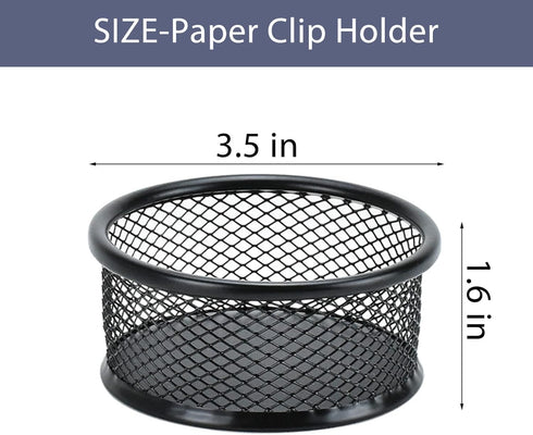 Pen Holder Desktop Pencil Organizer, Metal Mesh Pen Cup, Paper Clip Holder, 3 Pieces Set for Desk