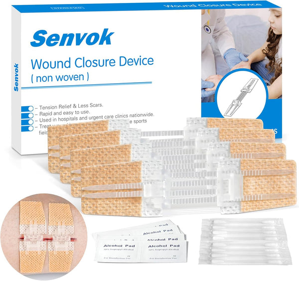 Wound Closure Device 4 Pcs - Zip Sutures & Butterfly Bandage |
