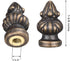 Glveaoui 2Pcs 1 Pack 3/8" 1/4-27 Antique Brass Lamp Cap Knob Lamp Finial Knob Retro Lamp Finial Decoration Lamp Head