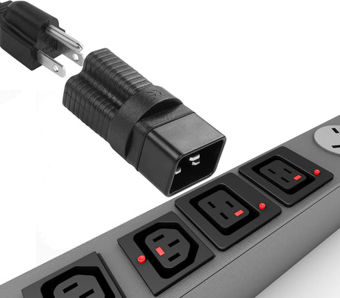 YACSEJAO 2 Pack NEMA 5/6-15/20R to IEC320 C20 Connector, 4-in-1 16Amp UPS Plug for Network Equipment