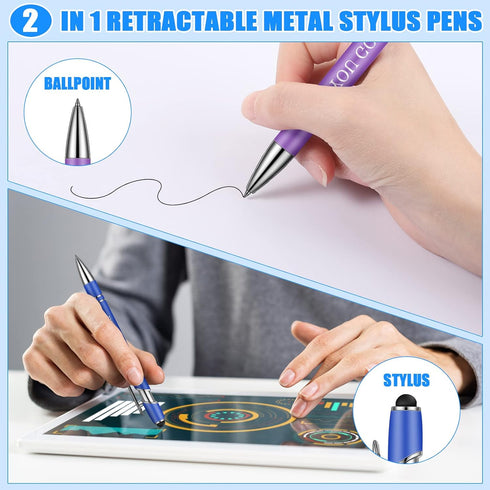 Sherr 80 Pcs Inspirational Motivational Quotes Ballpoint Pens Set, 5.6 Inch Metal Writing Pen with Stylus Tip