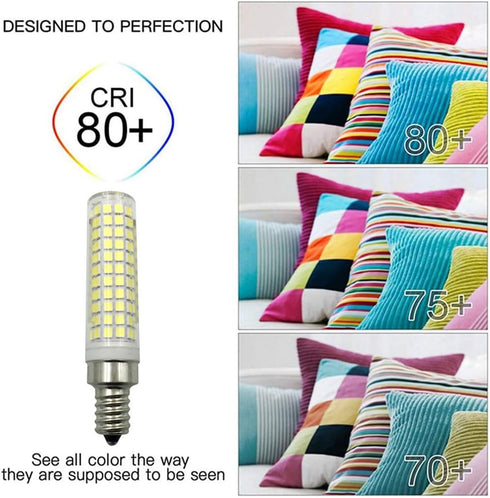 15W E12 LED Light Bulb, Warm White 3000K, 136 LEDs, Dimmable, 150W Halogen Equivalent, E12 Base, Pack of 4