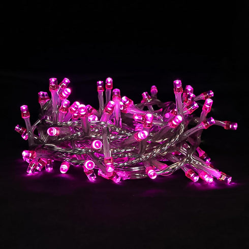 Pink Christmas String Lights - 100 LED Pink String Lights Plug in