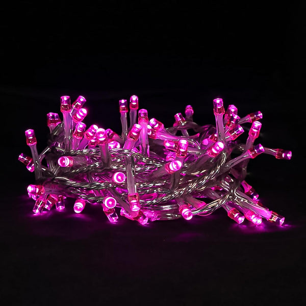 Pink Christmas String Lights - 100 LED Pink String Lights Plug in