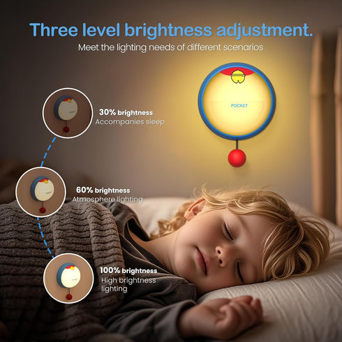 joyful xinghai 3-Level Dimmable Night Light for Kids, Silicone Lamp, Rechargeable Touch LED Light for Toddlers, Baby