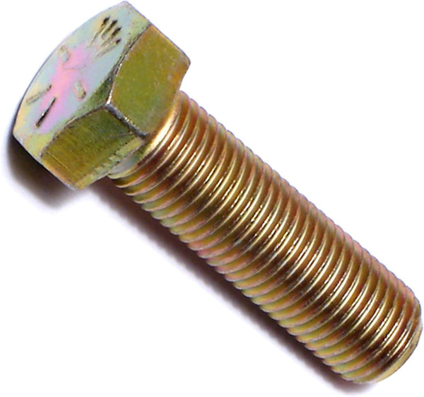 014973252571 Grade 8 Fine Hex Cap Screws - 3/8-24 x 1-1/4, Piece-8, Yellow