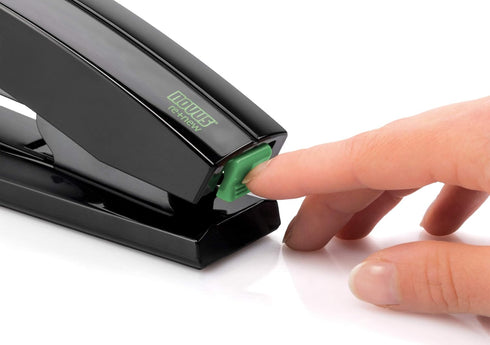 Novus B4fc re+new Flat Clinch Stapler, 50 Sheet Capacity, Made of 80% Recycled Plastic, Black Special Edition