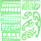 SIQUK 9 Pieces French Curve Drawings Templates, Clear Green Plastic Rulers for Engineering, Studying, and Designing