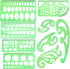 SIQUK 9 Pieces French Curve Drawings Templates, Clear Green Plastic Rulers for Engineering, Studying, and Designing
