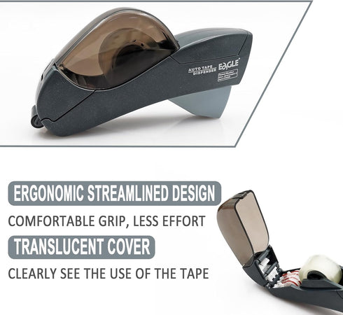 Automatic Tape Dispenser for Wrapping Gifts, Handheld Packaging Tape Dispenser Gun with Cutter-Grey by MFBJXC