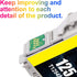 Uniwork Remanufactured Ink Cartridge Replacement for Epson 125 T125, 10 Pack for NX125 NX127 NX130 NX230 NX420
