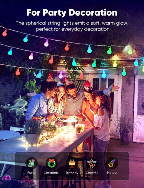 33 100 (16Color Minetom Color Changing Globe String Lights, Feet Led Fairy Lights Plug in with Timer Remote, Christmas