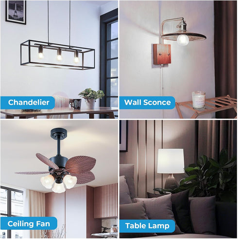 G16.5 Bulb Dimmable, 6W, 60 4000K E26 Bulb, Bulbs 90+CRI 600LM, 12 Pack GvvooHome LED watt Equivalent, Neutral White
