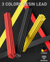Four Candies 3PCS 1.3mm Mechanical Pencil Set with Case, Metal Heavy Duty Carpenter Pencils with 48 Refill(Red,Black,Yellow) 3Eraser, 12Eraser Refill, Weatherproof Body Outdoor Woodworking Marking by Four Candies