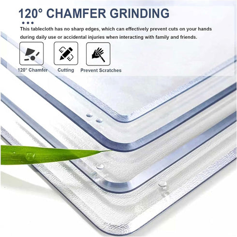 Ldhpaxl 1.5mm 19"x19", Thick Waterproof Desk Mat Clear PVC Table Protector, for Coffee Table, Writing Desk & Sofa Side